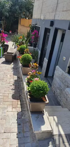 תוספת אדניות בכניסה לבניין